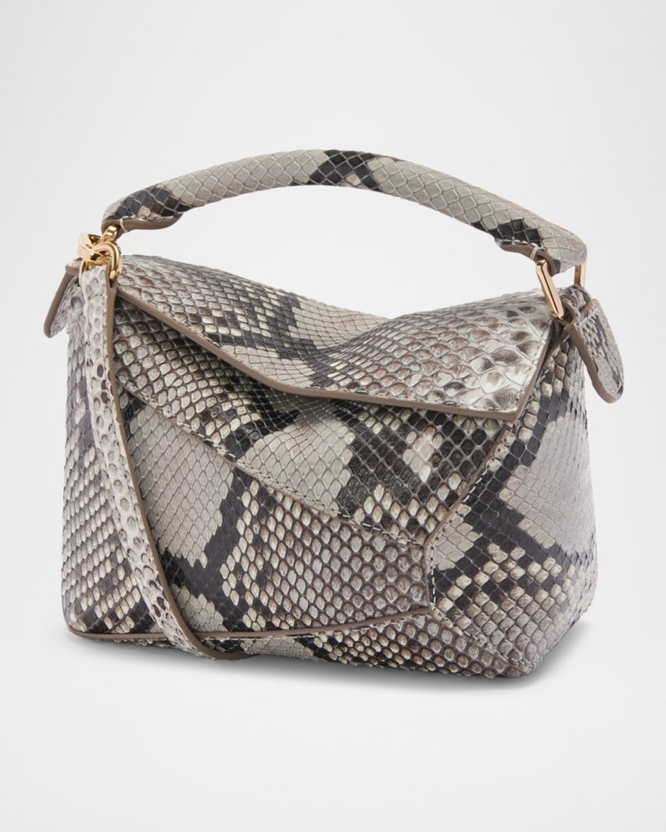 Puzzle Edge Mini Top-Handle Bag in Python